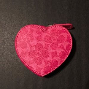 Pink Heart Coach Coin Purse